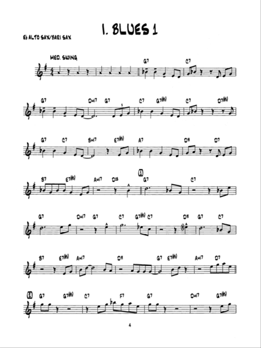 15 Easy Jazz, Blues & Funk Etudes E-Flat Instrument scores gallery preview page 3