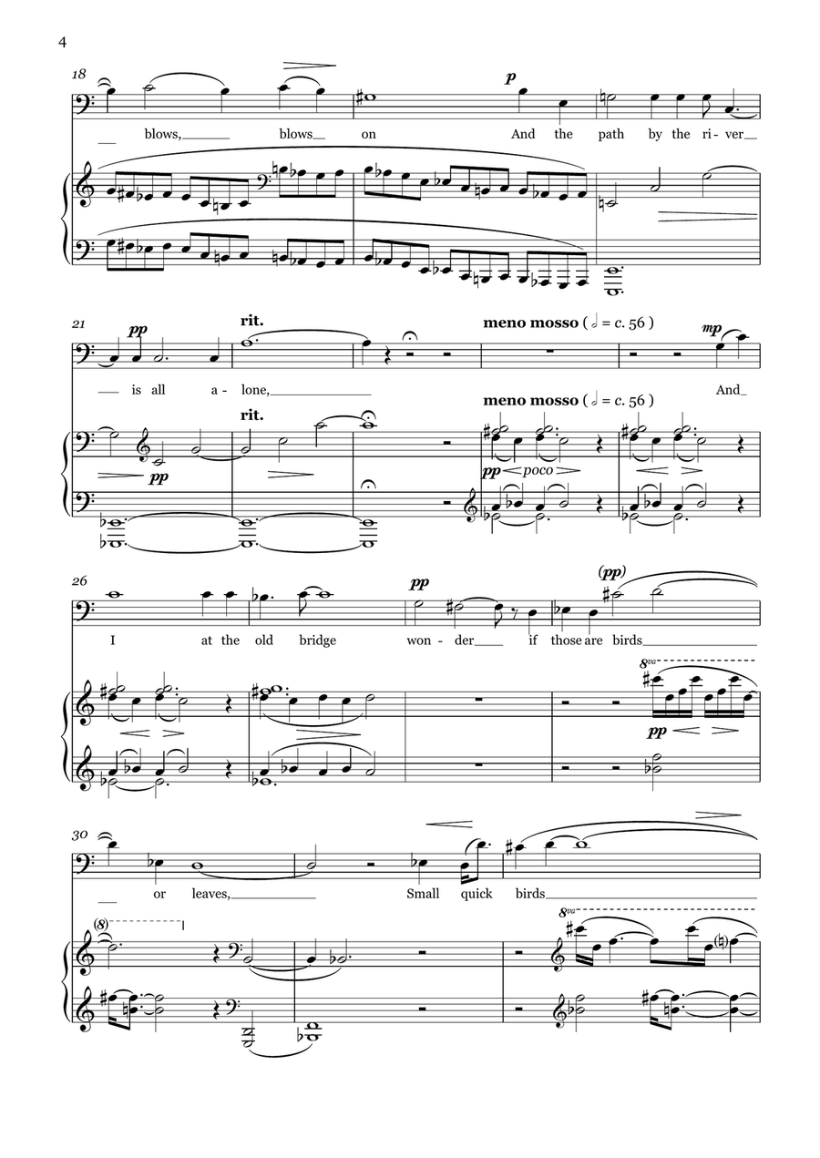 A Swan, A Man (baritone voice and piano) Piano, Vocal scores gallery preview page 3
