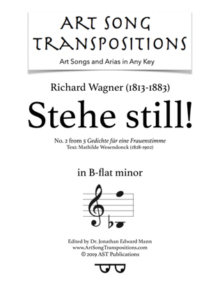 WAGNER: Stehe still! (transposed to B-flat minor)
