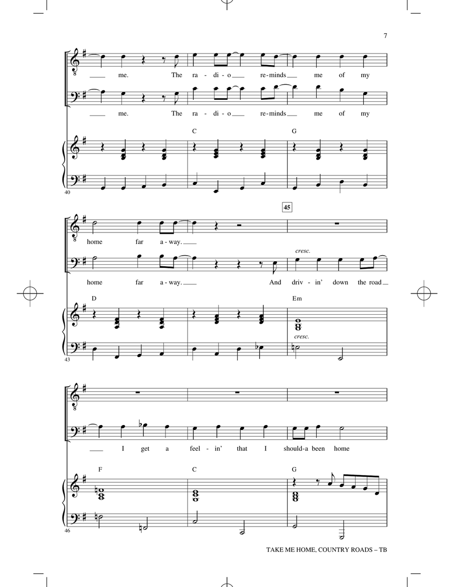 Take Me Home, Country Roads (arr. Roger Emerson) TB scores gallery preview page 5