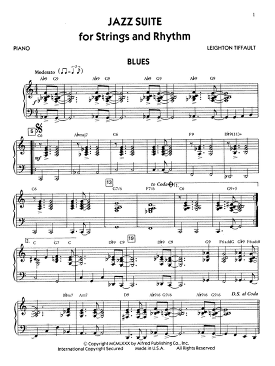 Jazz Suite for Strings and Rhythm: Piano Accompaniment