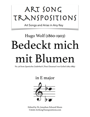 Book cover for WOLF: Bedeckt mich mit Blumen (transposed to E major)