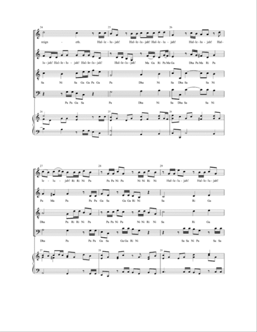 Hallelujah Chorus (Eastern Indian Classical) 4-Part scores gallery preview page 4