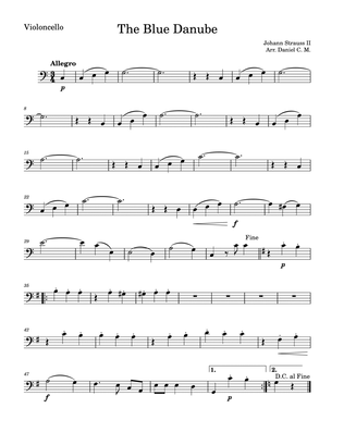 The Blue Danube for cello and piano (easy)
