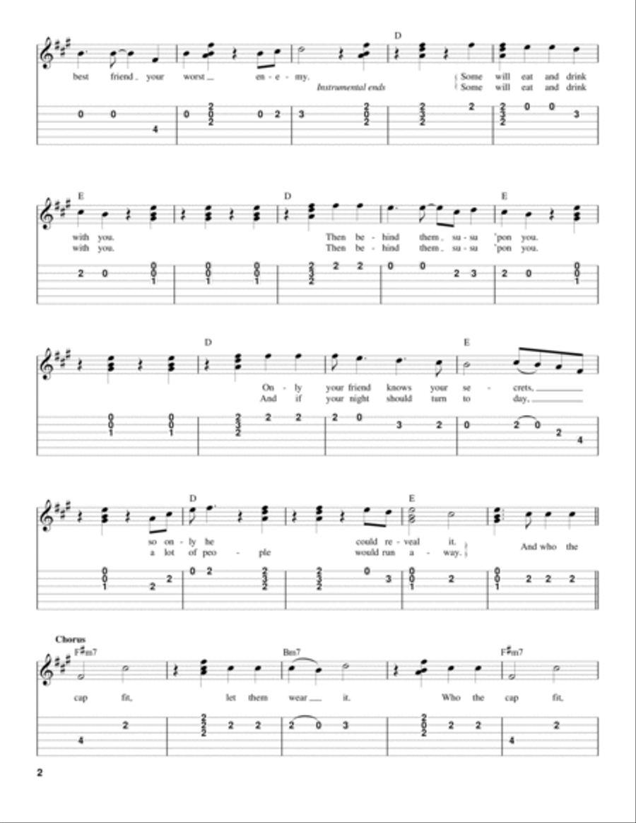 Who The Cap Fit Who The Cap Fit Guitar Tablature scores gallery preview page 2
