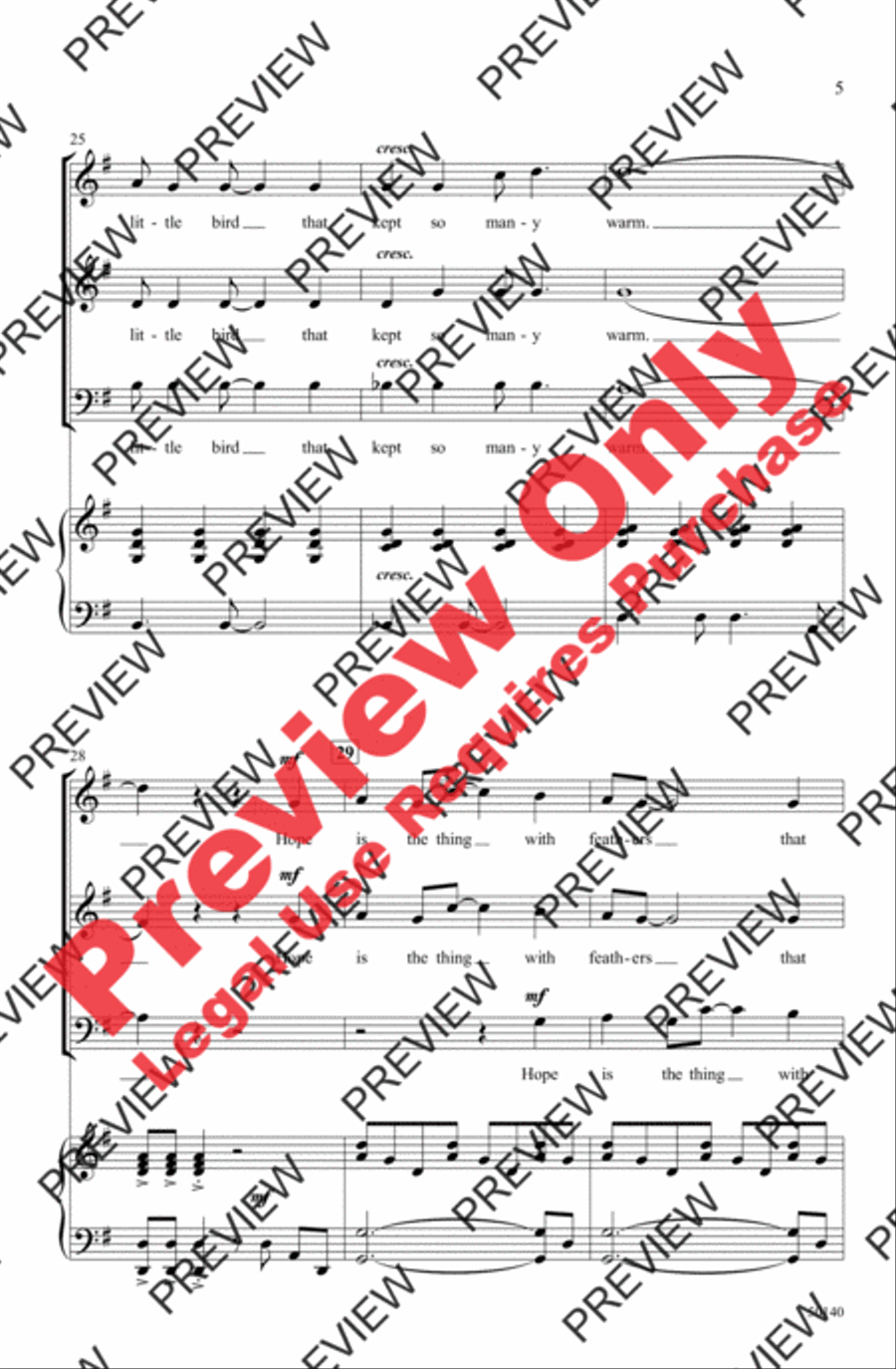 Hope Is the Thing with Feathers 3-Part scores gallery preview page 5