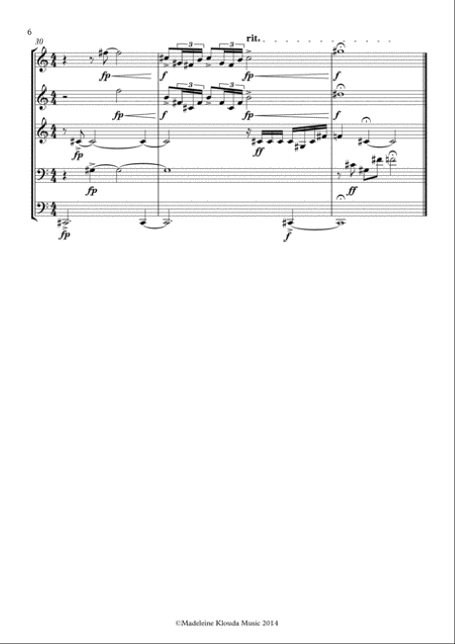 Fanfare to a New Beginning for Brass Quintet Brass Quintet scores gallery preview page 6