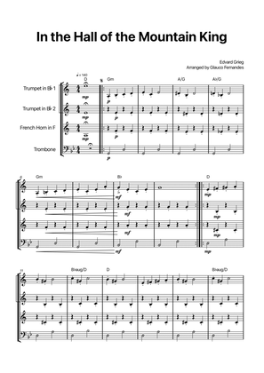 In the Hall of the Mountain King - Brass Quartet with Chord Notations