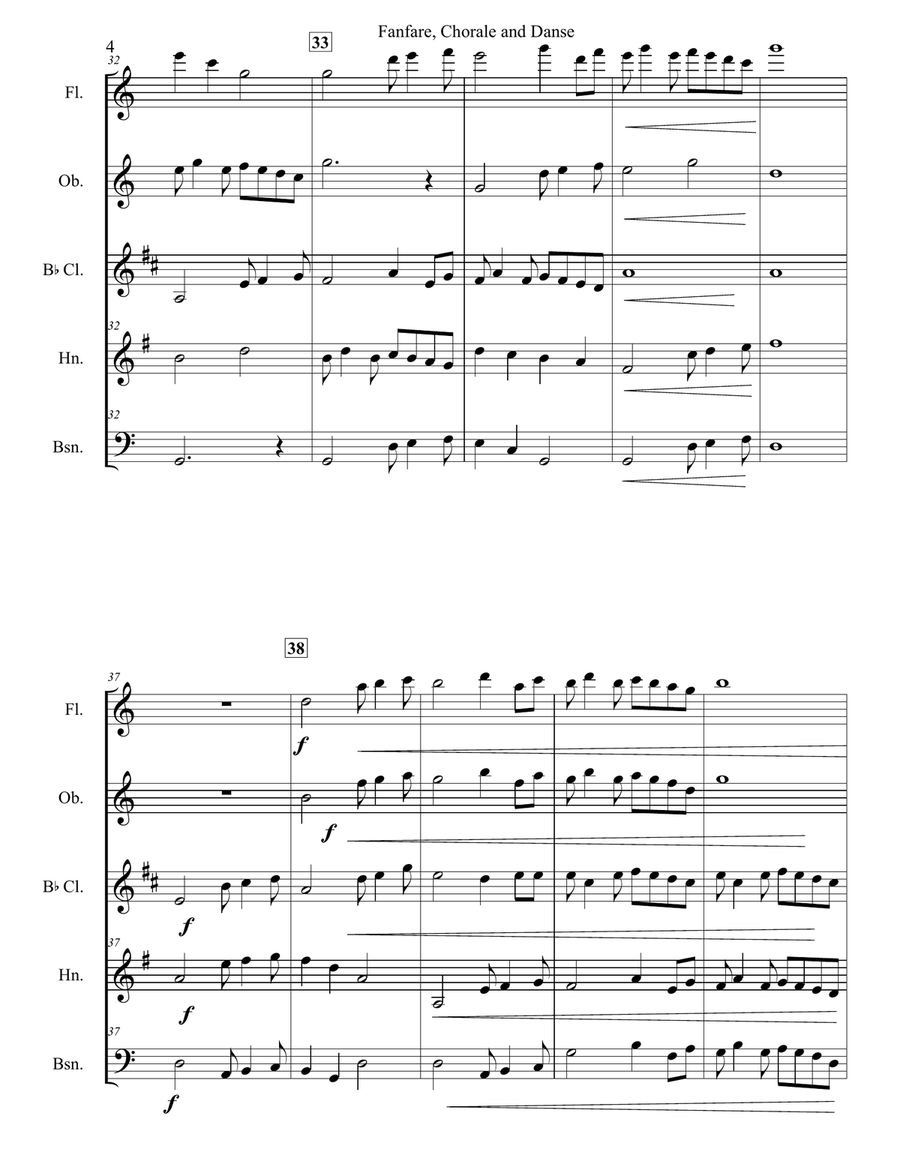 Fanfare, Chorale & Danse for Woodwind Quintet Woodwind Quintet scores gallery preview page 5