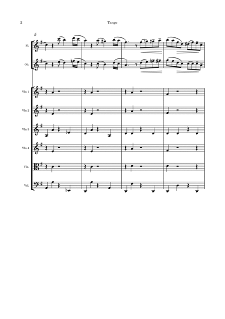 Tango - Por Una Cabeza Chamber Music scores gallery preview page 2