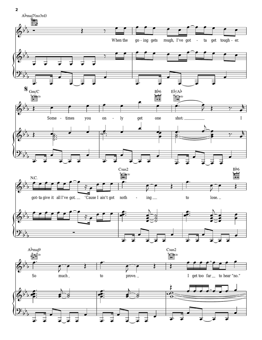 Nothing To Lose Nothing To Lose Piano, Vocal, Guitar scores gallery preview page 2