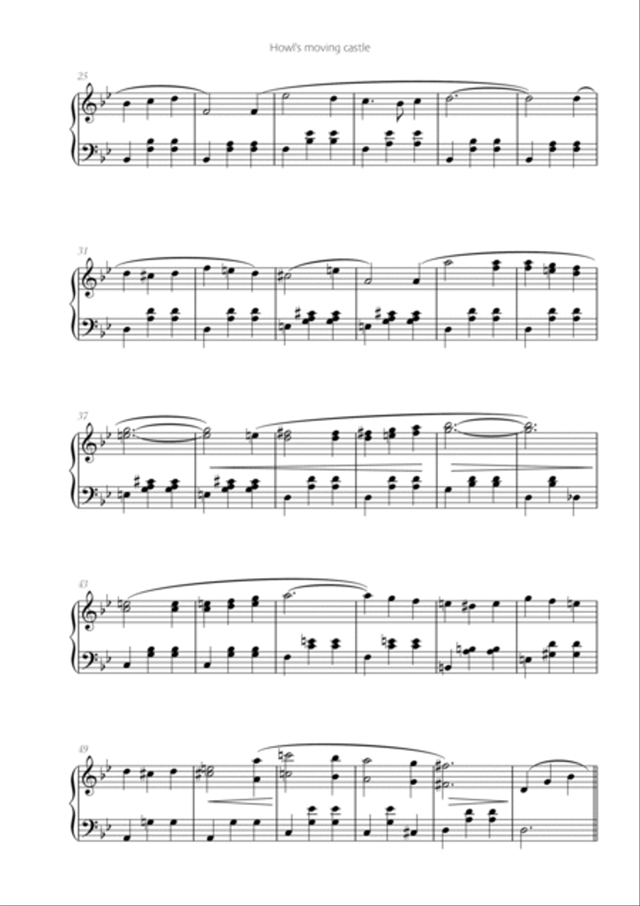 Merrygoround Of Life by Joe Hisaishi Piano Solo Digital Sheet Music Sheet Music Plus
