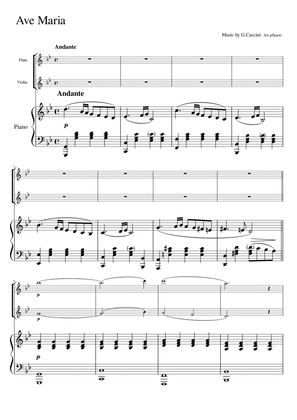 Book cover for Caccini "Ave Maria" Piano Trio Flute & Violin