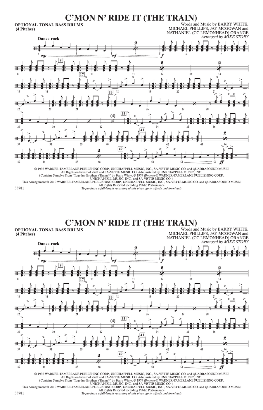 C'mon n' Ride It (The Train): Tonal Bass Drum