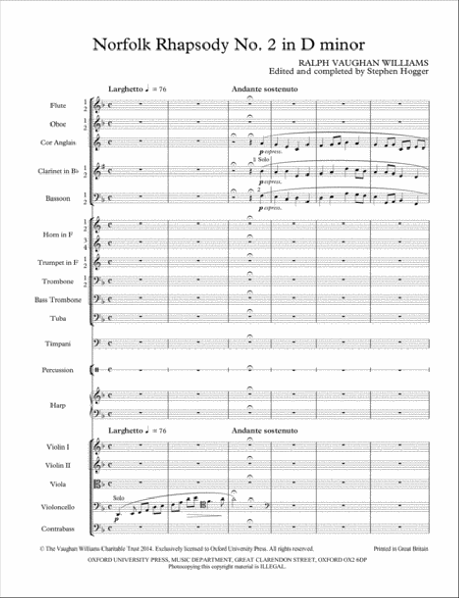 Norfolk Rhapsody No. 2 Full Orchestra scores gallery preview page 2