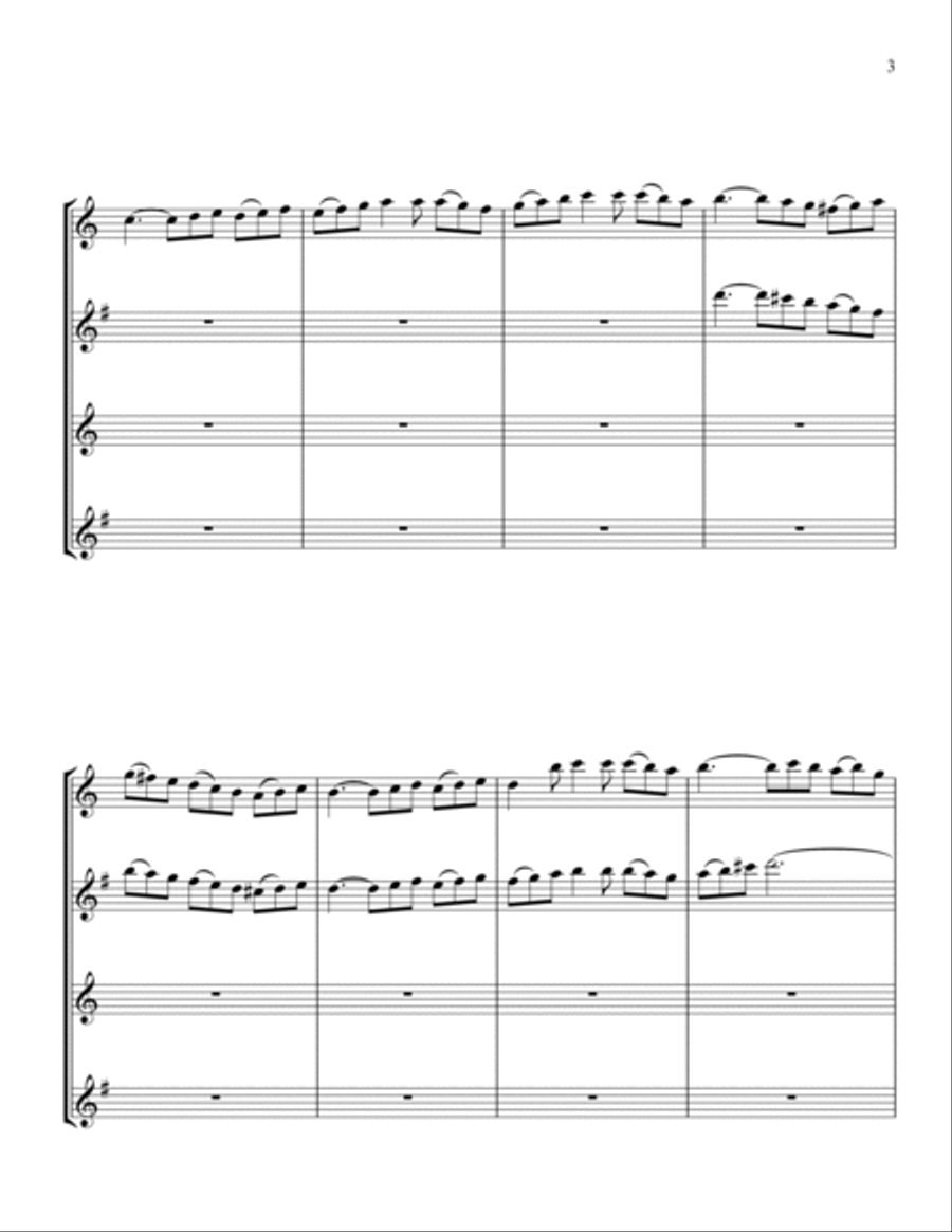 Symphony No. 7 in Bb Saxophone Quartet scores gallery preview page 3