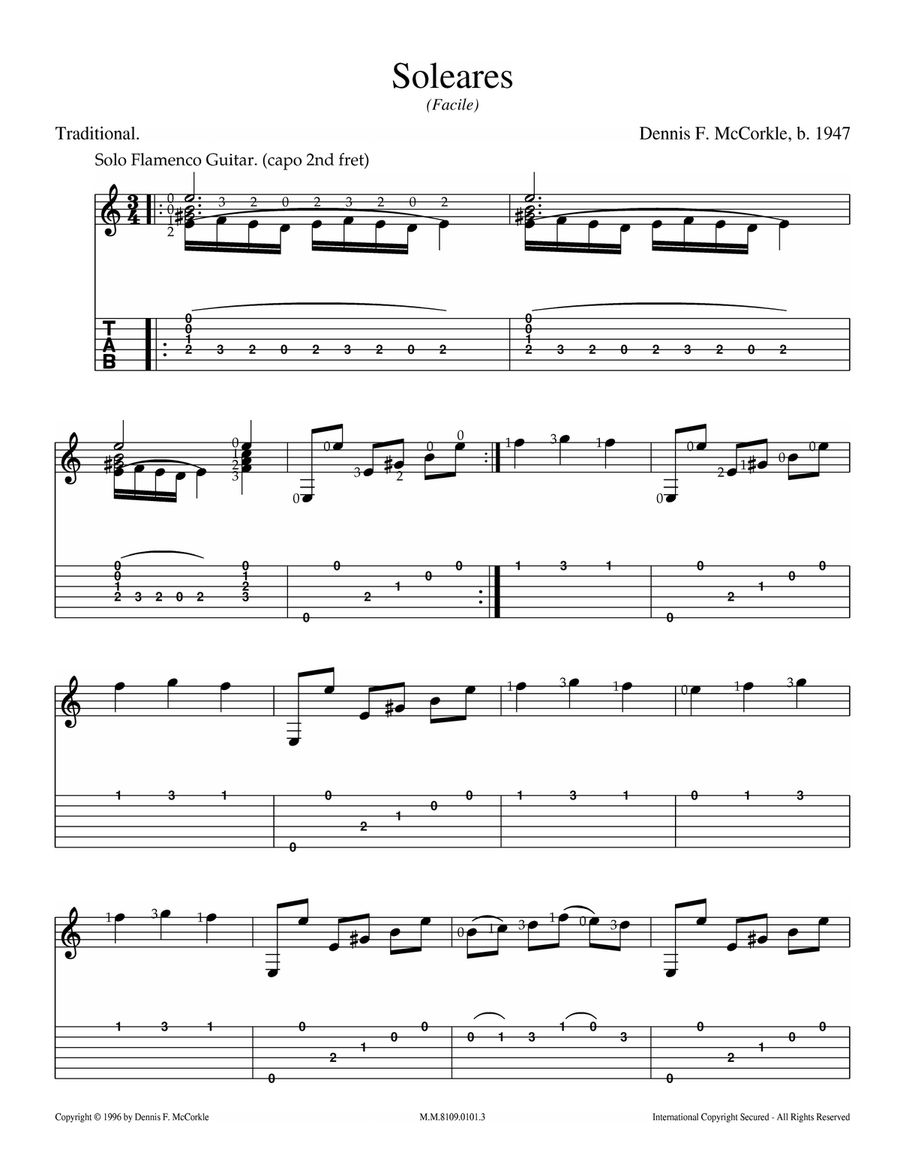 Soleares (facile) Acoustic Guitar scores gallery preview page 2