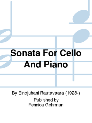 Book cover for Sonata For Cello And Piano