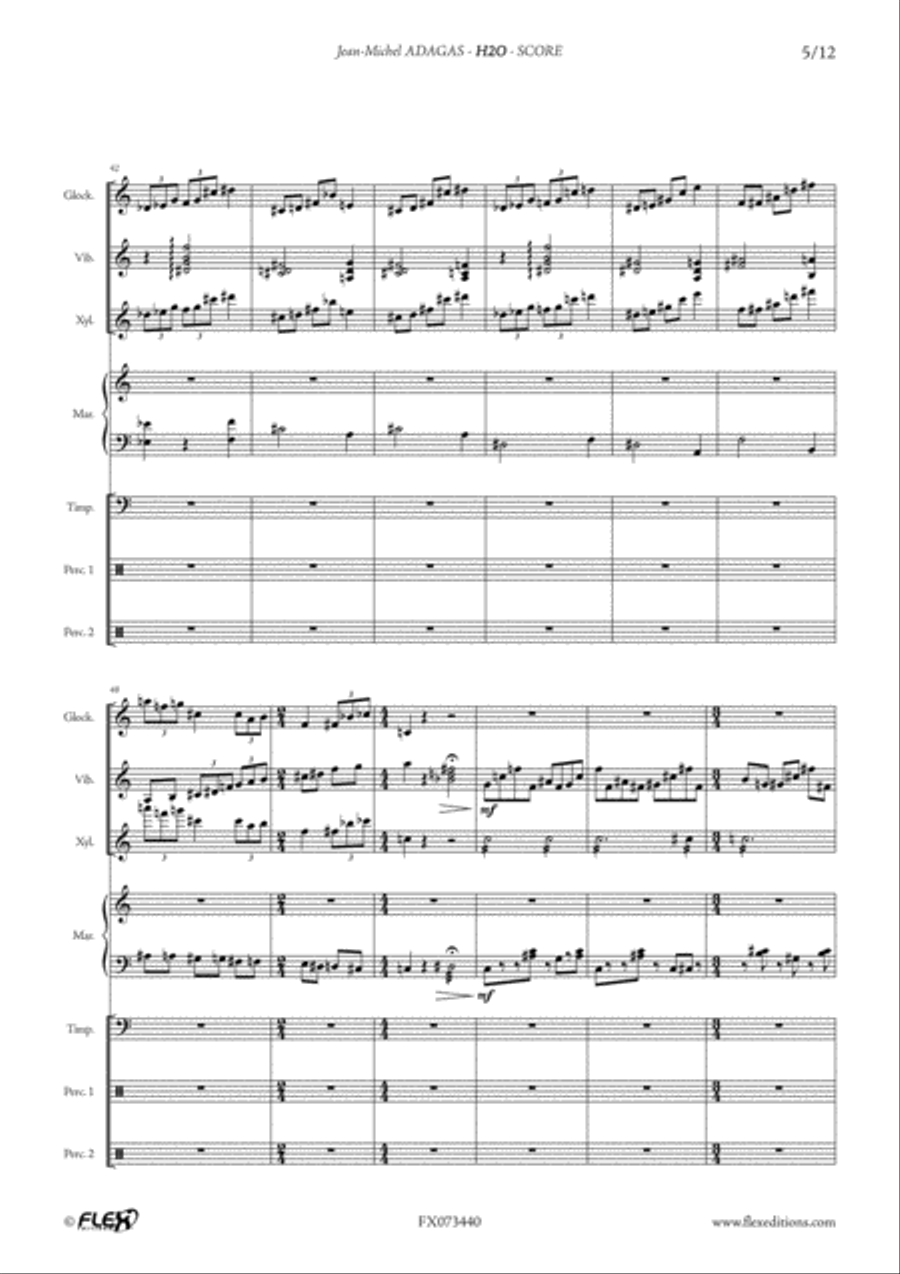 H2O Percussion Ensemble scores gallery preview page 6