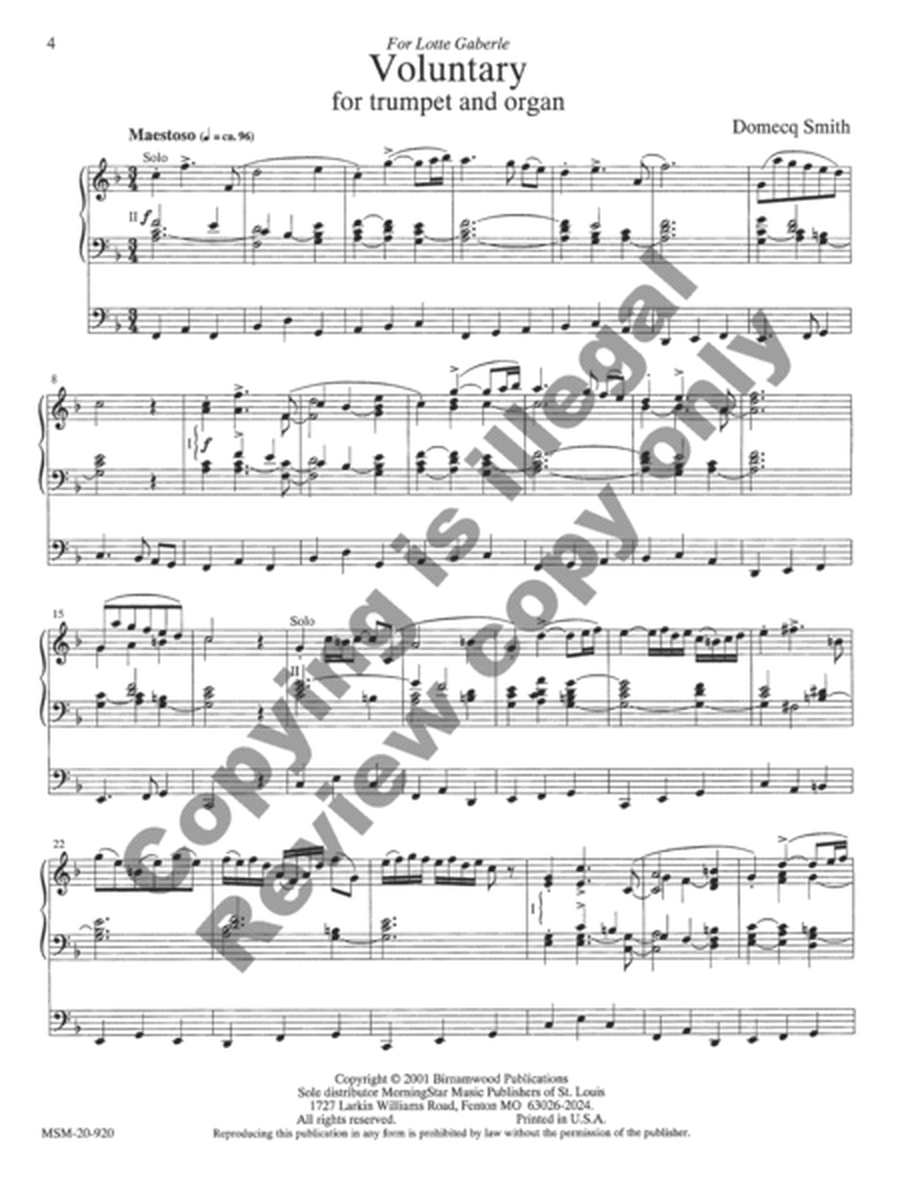 Voluntary for Trumpet and Organ image number null