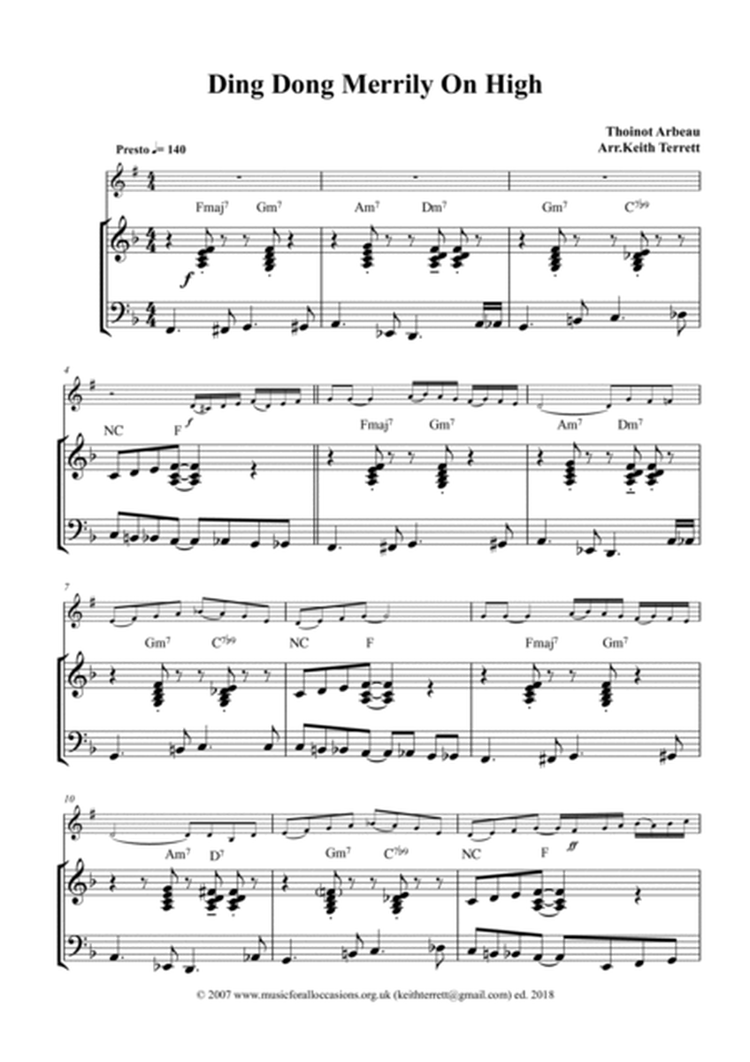 8 Swinging Carols for Xmas for Bb Trumpet, Cornet or Flugelhorn & Piano image number null
