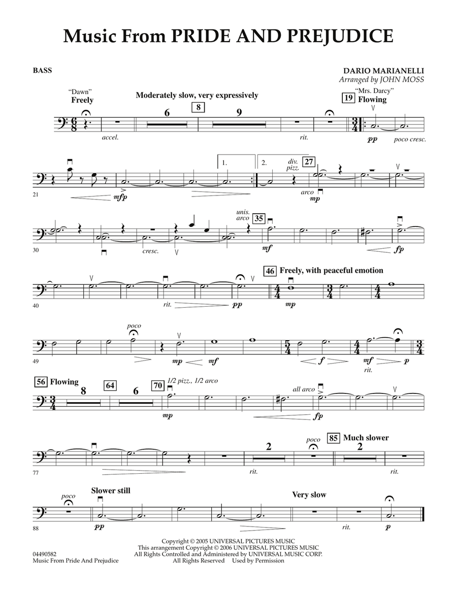 Music from Pride & Prejudice - String Bass Orchestra scores gallery preview page 1