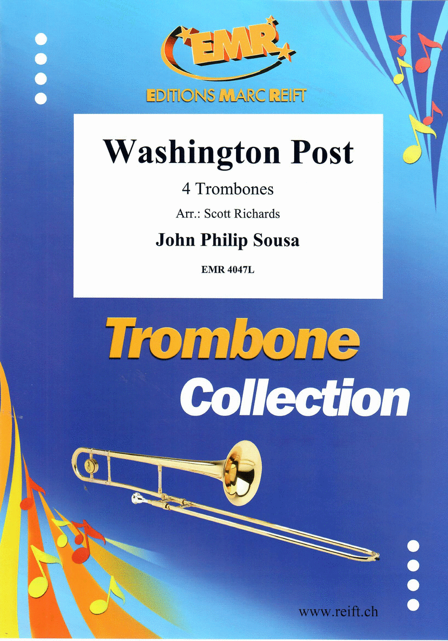 Washington Post by John Philip Sousa Trombone Quartet - Sheet Music