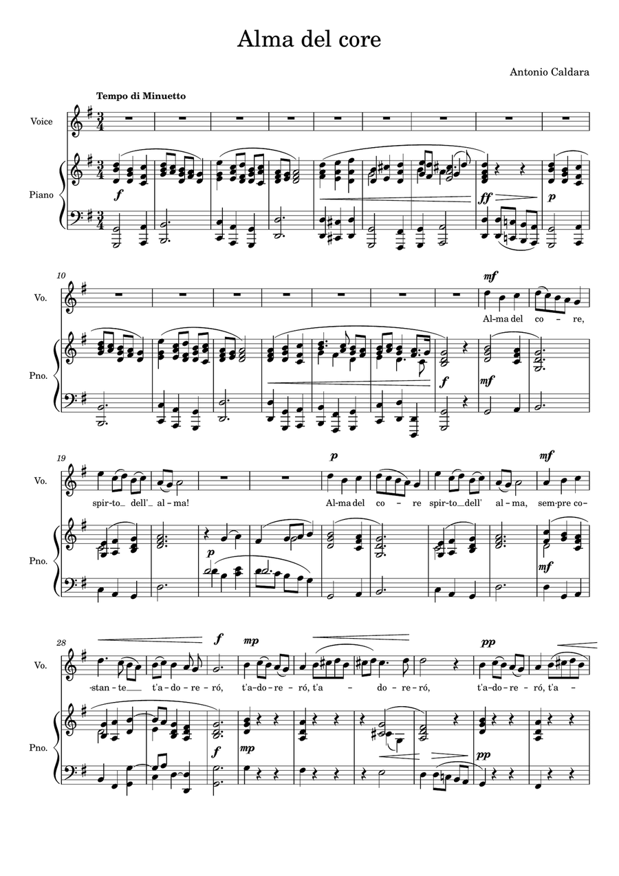 Alma del core - G major Alma del core - G major Voice Solo scores gallery preview page 2