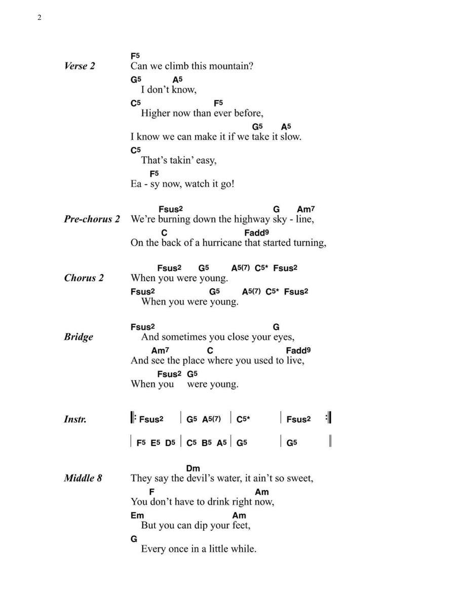 When You Were Young Easy Guitar scores gallery preview page 2