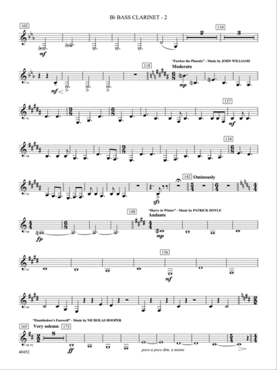 The Complete Harry Potter: B-flat Bass Clarinet Full Orchestra scores gallery preview page 2