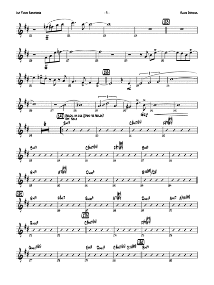 Black Orpheus: B-flat Tenor Saxophone Jazz Ensemble scores gallery preview page 4