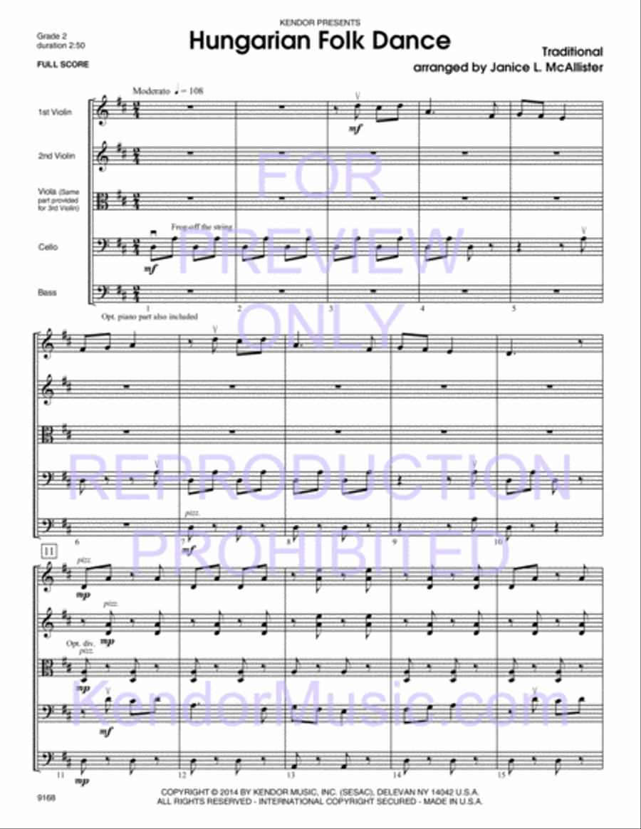 Hungarian Folk Dance Hungarian Folk Dance String Orchestra scores gallery preview page 2