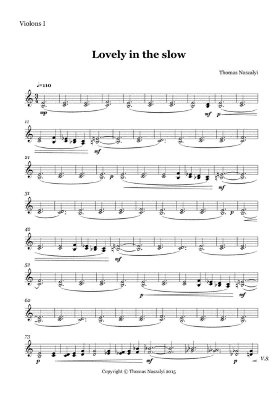 Lovely in the Slow/Violin 1 PART Violin Solo scores gallery preview page 1