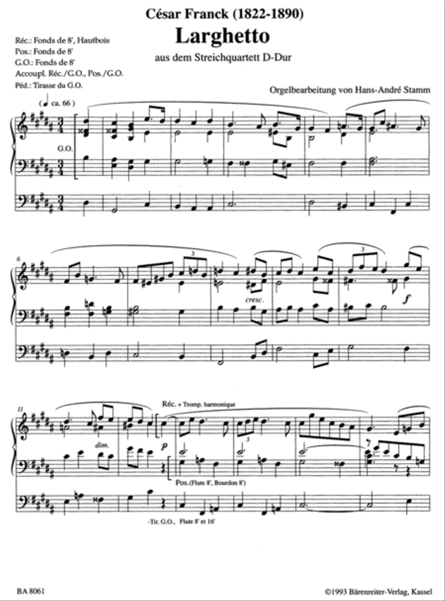 Larghetto aus dem Streichquartett D major Larghetto aus dem Streichquartett D major String Quartet scores gallery preview page 2