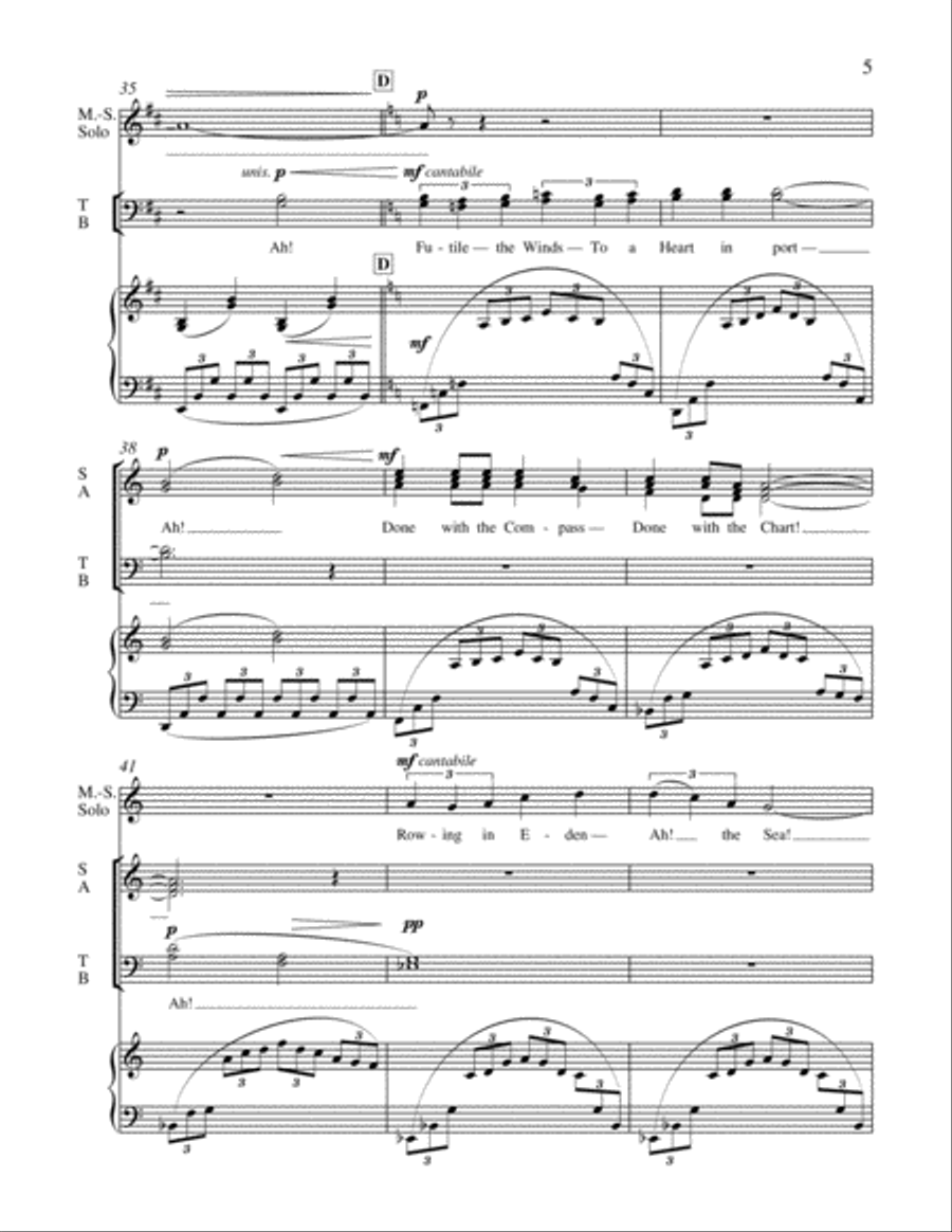A Heart in Hiding: 5. Wild Nights 4-Part scores gallery preview page 4