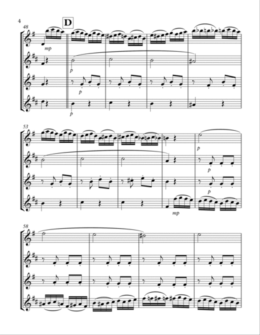 Rondo Alla Turca: Saxophone Quartet Saxophone Quartet scores gallery preview page 4