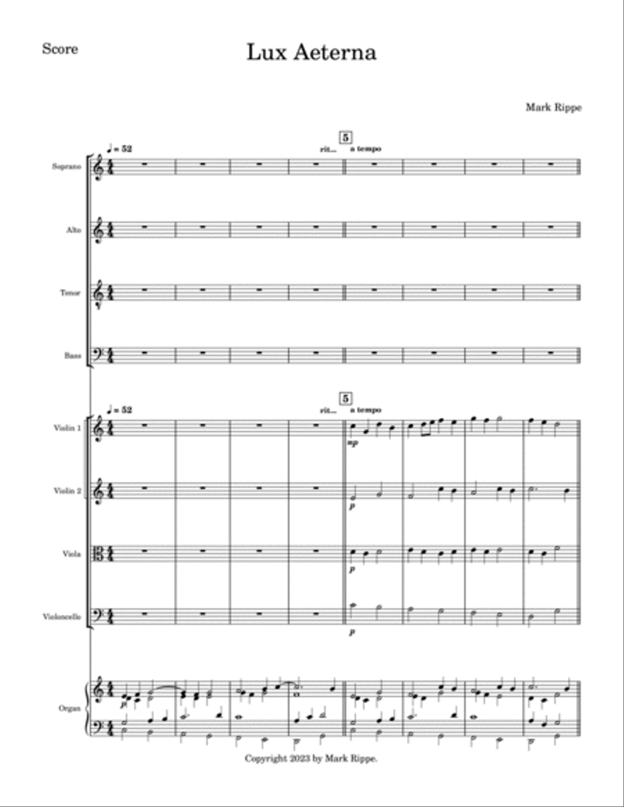 Lux Aeterna (StA C00190) 4-Part scores gallery preview page 2