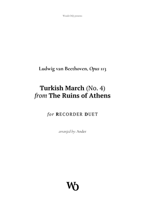 Turkish March by Beethoven for Recorder Duet