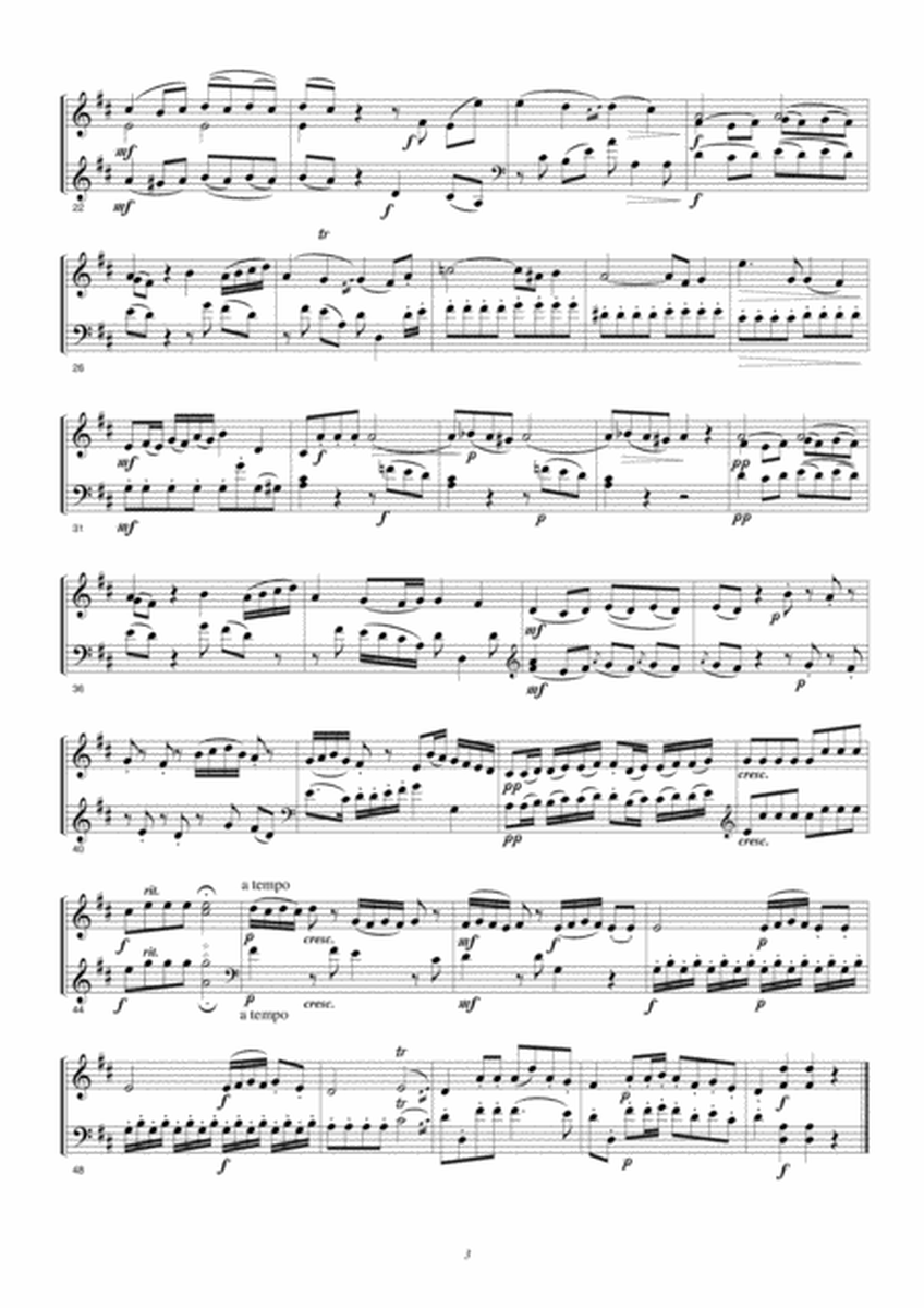 Joseph Haydn, (1732-1809) Divertimento for double bass and violin. Transcribed and edited by Klaus