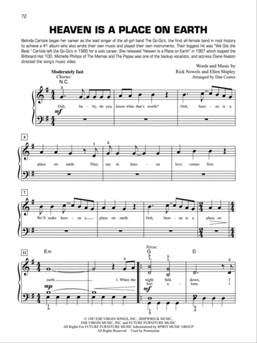 Decade by Decade 1980s Easy Piano scores gallery preview page 2