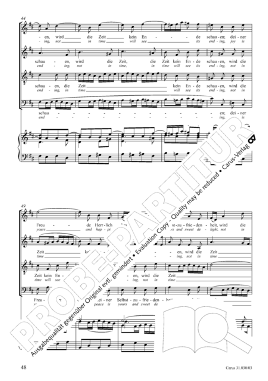 Joyful be, O ransomed flock (Freue dich, erloste Schar) 4-Part scores gallery preview page 49