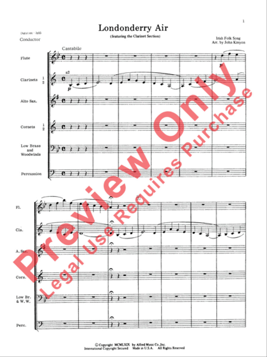 Londonderry Air Concert Band scores gallery preview page 4