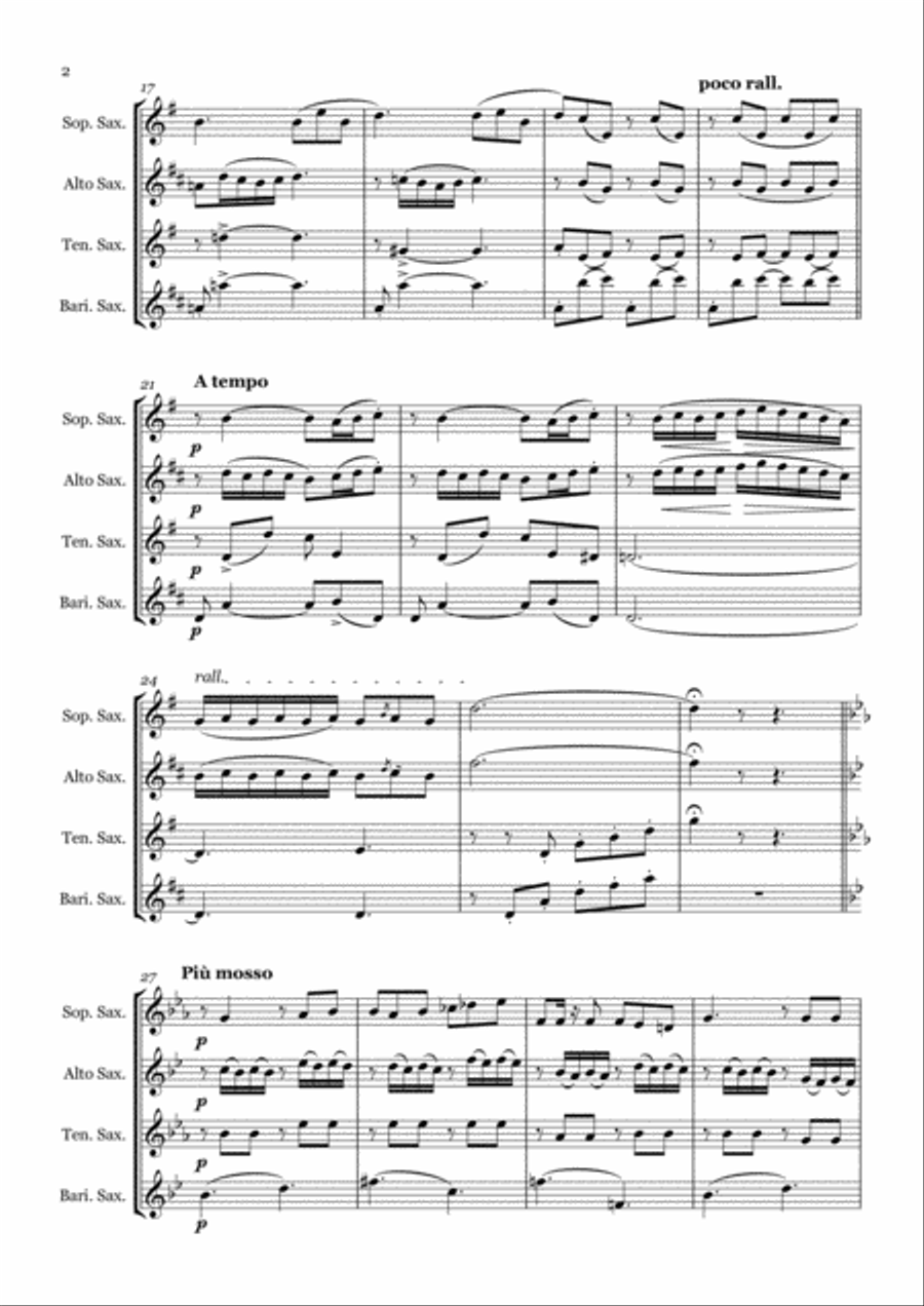 Flower Duet from Lakmé (Delibes) - Saxophone quartet (SATB) Saxophone Quartet scores gallery preview page 2