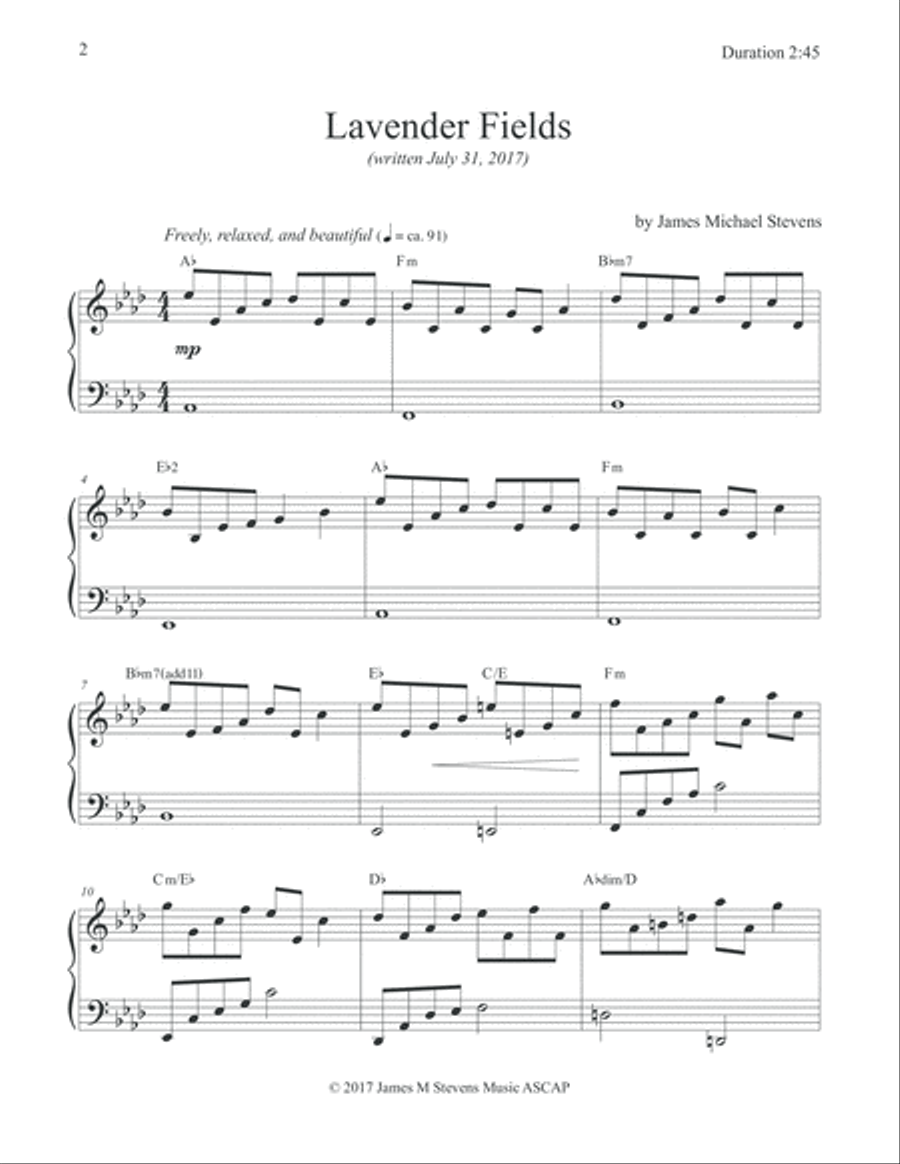Lavender Fields (Beautiful & Relaxing Piano) Piano Solo scores gallery preview page 2