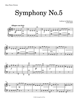 Book cover for Beethoven's Symphony No.5 (Easy Piano)