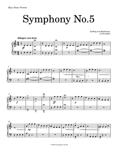 Beethoven's Symphony No.5 (Easy Piano) image number null
