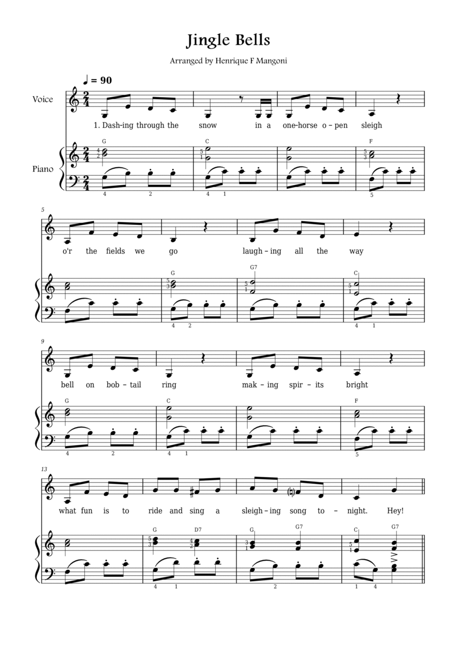Jingle Bells Voice scores gallery preview page 1