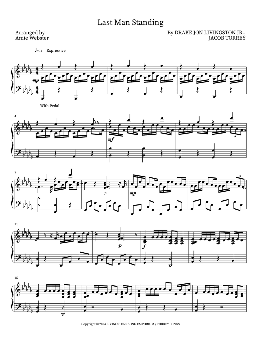 Last Man Standing Piano Solo scores gallery preview page 1