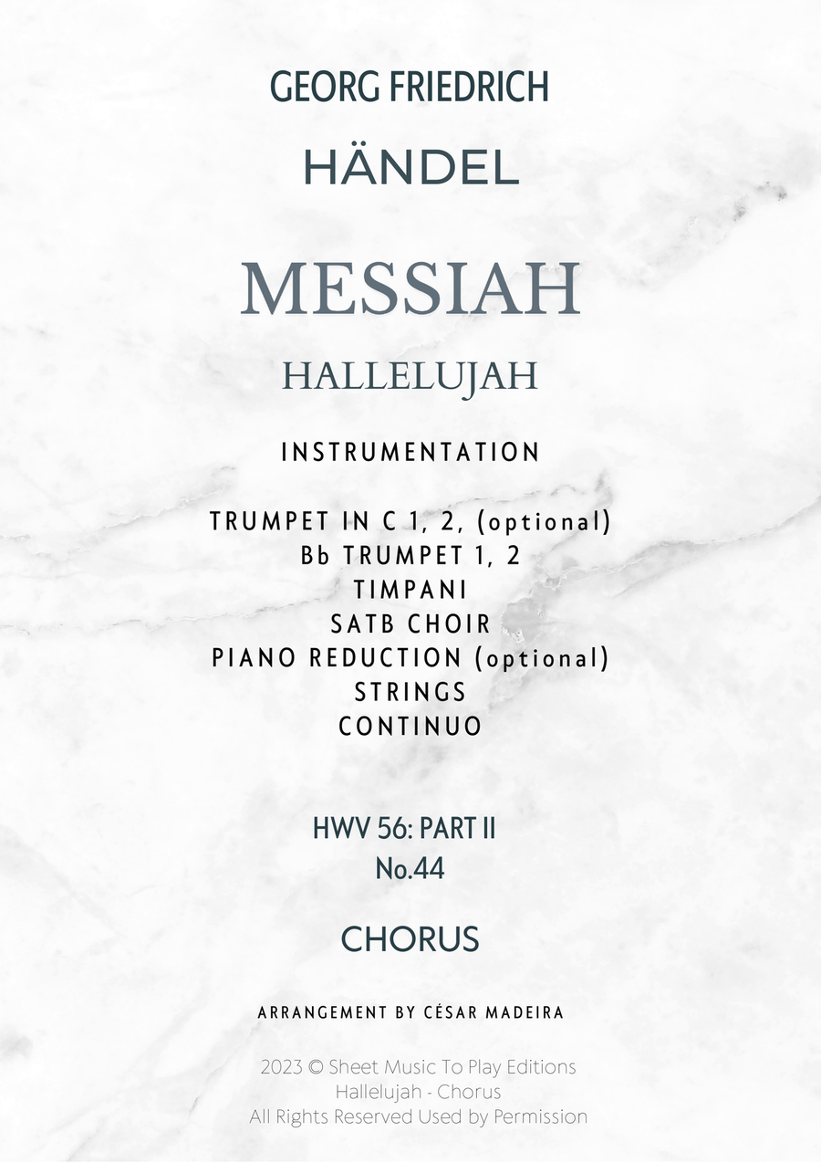 Hallelujah from Handel's Messiah - Orchestra and SATB Choir (Full Score and Parts) 4-Part scores gallery preview page 2