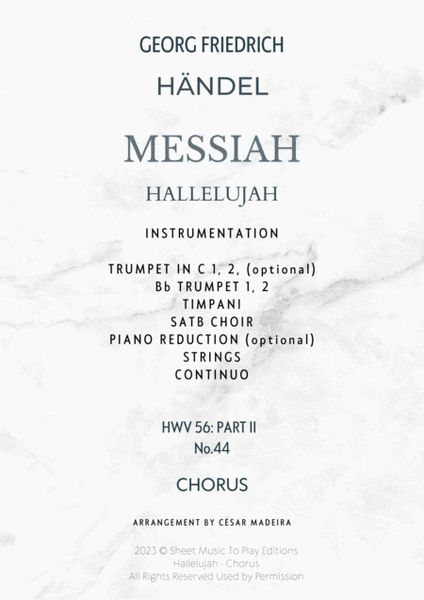 Hallelujah from Handel's Messiah - Orchestra and SATB Choir (Full Score and Parts) image number null
